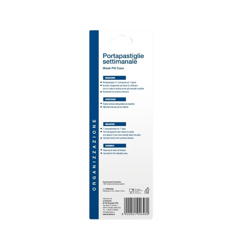 MyDoct Portapastiglie Settimanale Rettangolare 15X3X22 Cm