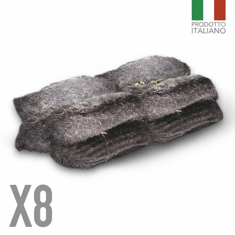 Brillà Lana di acciaio Sgrassante Saponata 8 Tamponi