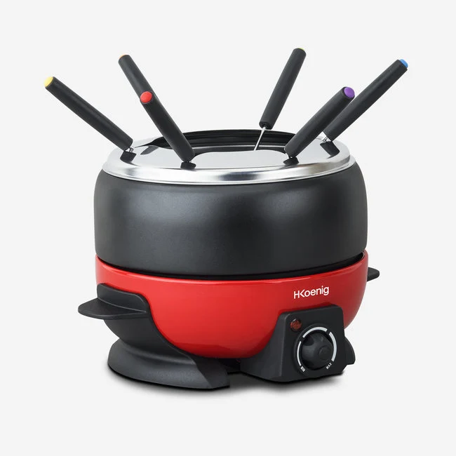 Ⓜ️🔵🔵🔵 H.Koenig ALP1800 - [📦🚨Spedizione immediata!🚚💨] Macchina per fonduta e bourguignonne CON SET di 6 FORCHETTE INCLUSE, 2 litri