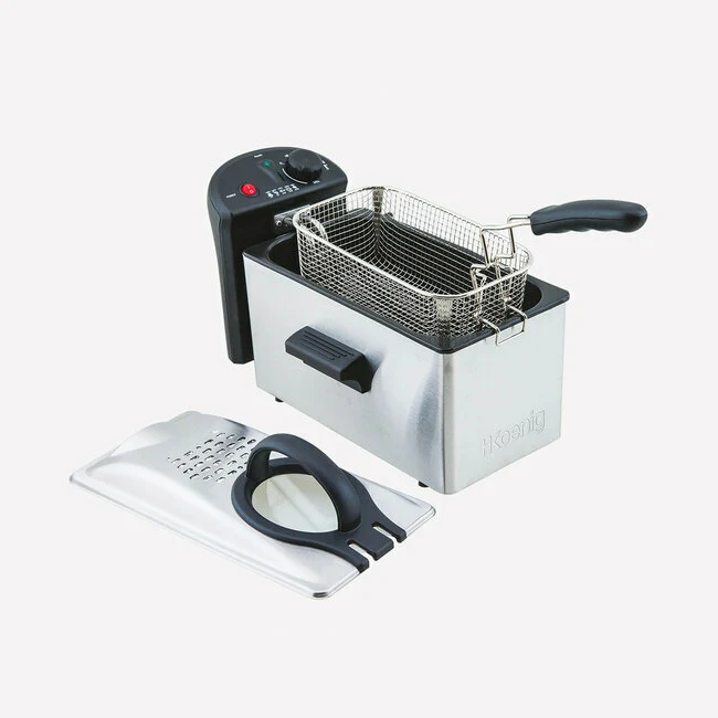 Ⓜ️🔵🔵🔵 H.Koenig DFX300 - Friggitrice professionale in acciaio inox, 3 litri