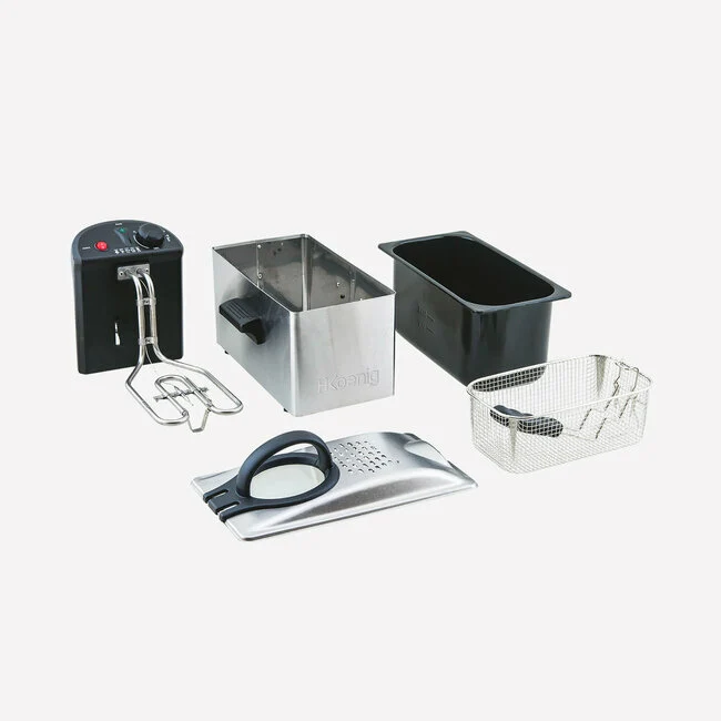 Ⓜ️🔵🔵🔵 H.Koenig DFX300 - Friggitrice professionale in acciaio inox, 3 litri