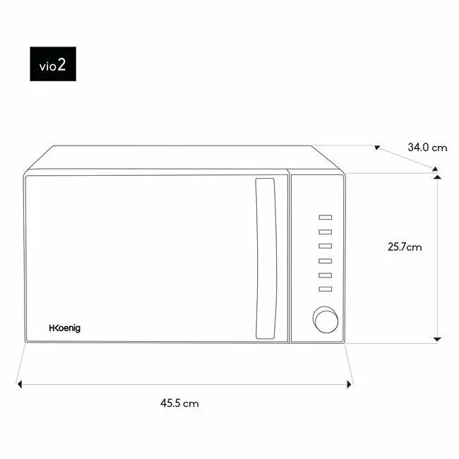 Ⓜ️🔵🔵🔵 H.Koenig VIO2 - Forno a microonde digitale, compatto, finitura a specchio, SENZA GRILL, potente: 700W