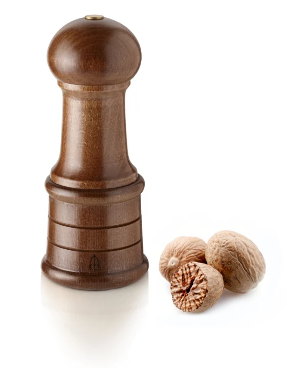 Ⓜ️🔵🔵🔵 Tre Spade N9281503 - [📦🚨Spedizione immediata!🚚💨] Macinino Macina Noce Moscata, prodotto artigianalmente in Italia, 15 cm, legno pregiato di faggio a lunga stagionatura, color legno scuro naturale, macine garantite 20 anni