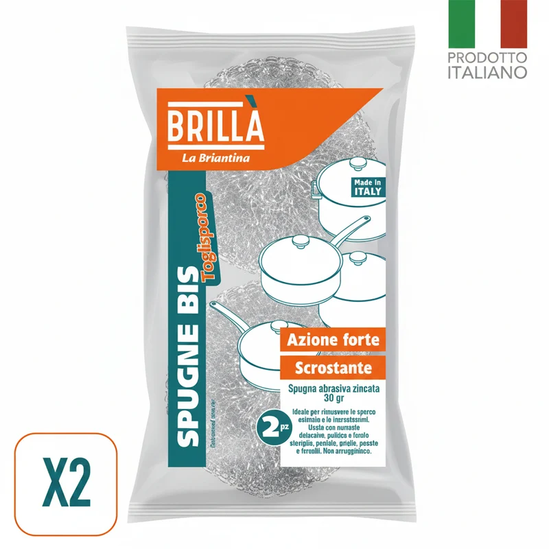 Brillà Spugne In Acciaio 2 Pz