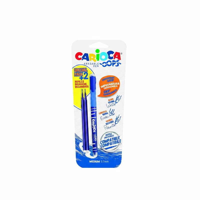 Carioca Erasable Pen Oops 1 Penna + 2 Ricariche