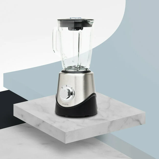 Ⓜ️🔵🔵🔵 H.Koenig MX15 - Frullatore 3 in 1, CARAFFA IN VETRO, 3 in 1 per frullatore, tritaghiaccio, mixer