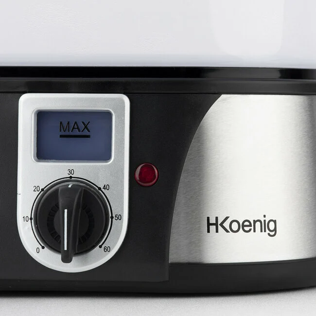 Ⓜ️🔵🔵🔵 H.Koenig VAP12 - Vaporiera elettrica, 3 livelli, supporto per uova
