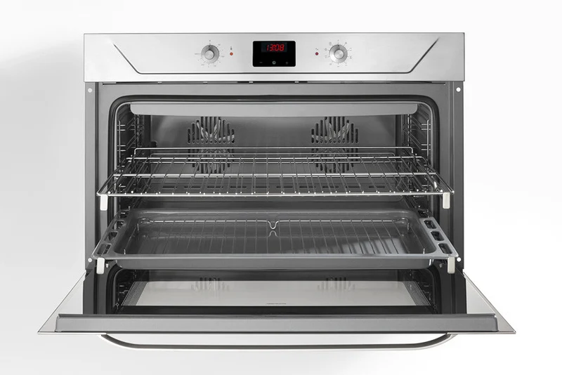 Ⓜ️🔵🔵🔵 Alpes F900 - Forno elettrico da incasso con timer touch control, largo cm 90, con camera di cottura smaltata, capacità 100 litri