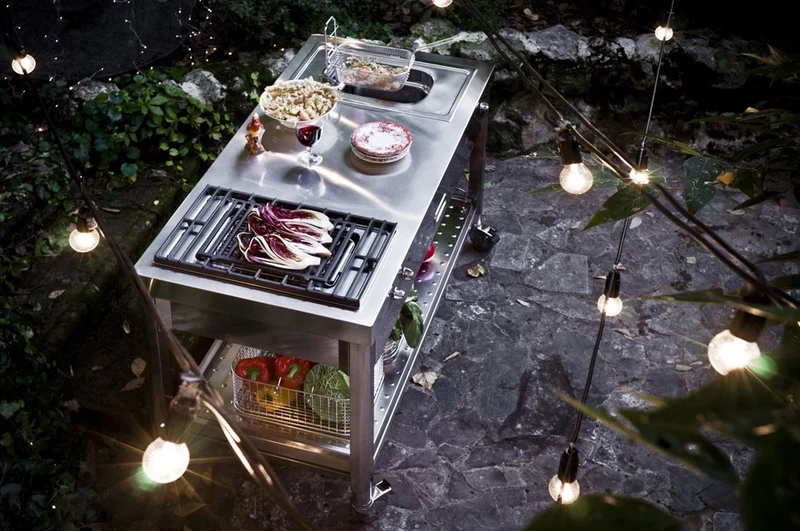 Ⓜ️🔵🔵🔵👌 Alpes 5641/GE-CL - Grill elettrico in acciaio inox con griglie in ghisa, incasso