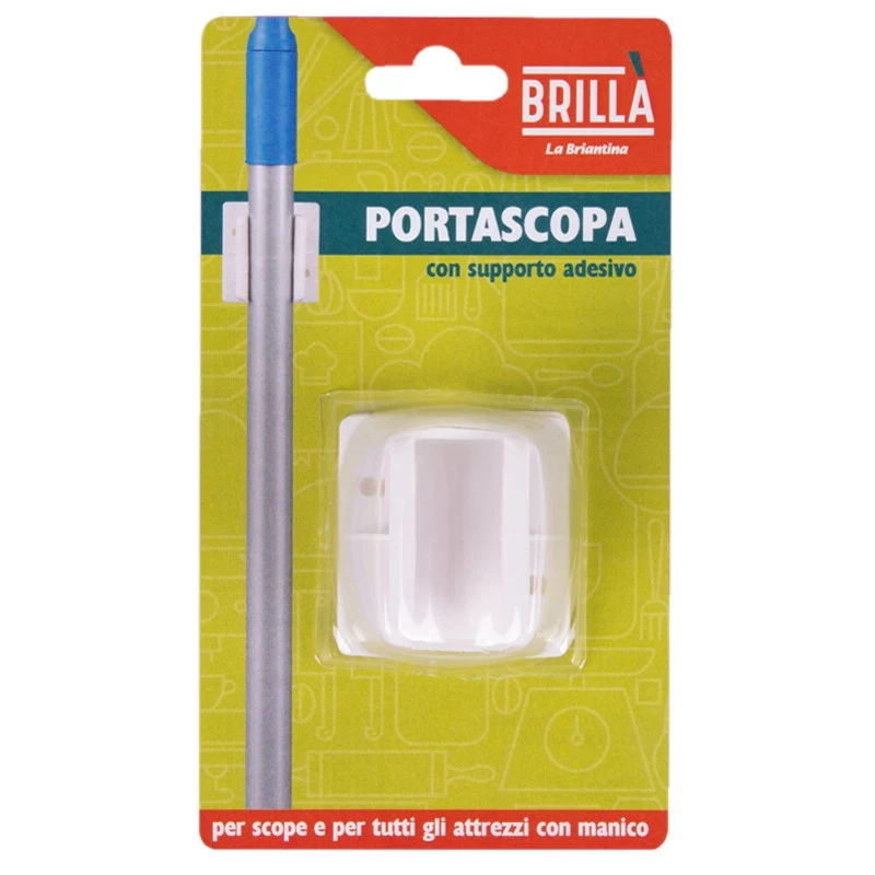 Brillà Porta scope adesivo da muro