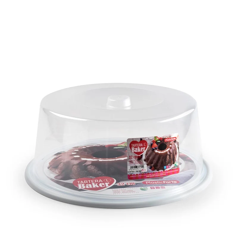 PlasticForte® Porta Torta Baker L 32 Cm Bianco