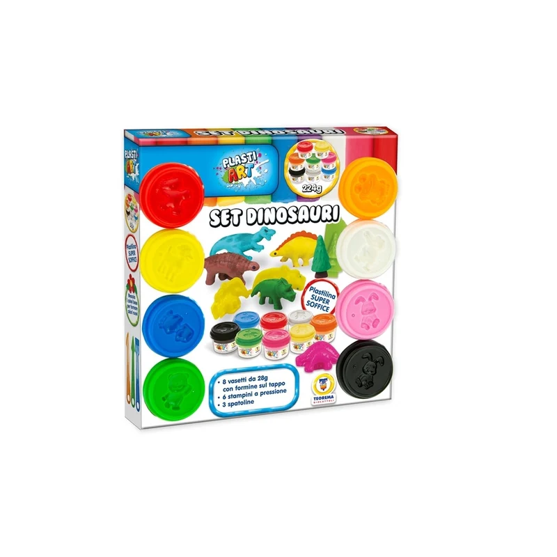 Plastiart Set Dinosauri 8 Vasetti 28 Gr