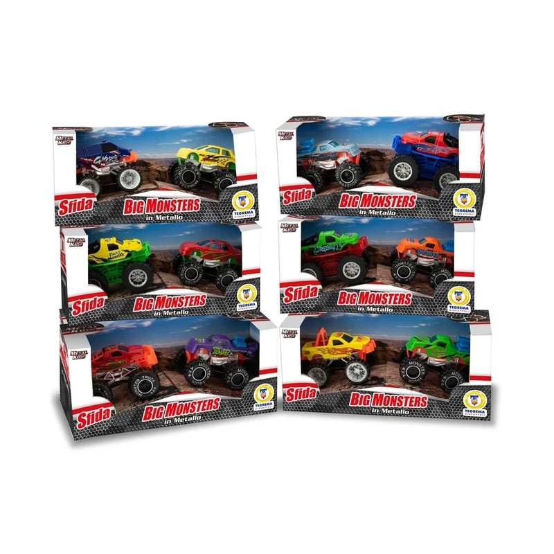 Teorema Sfida Monsters 2Pz In Metallo Metal Kids