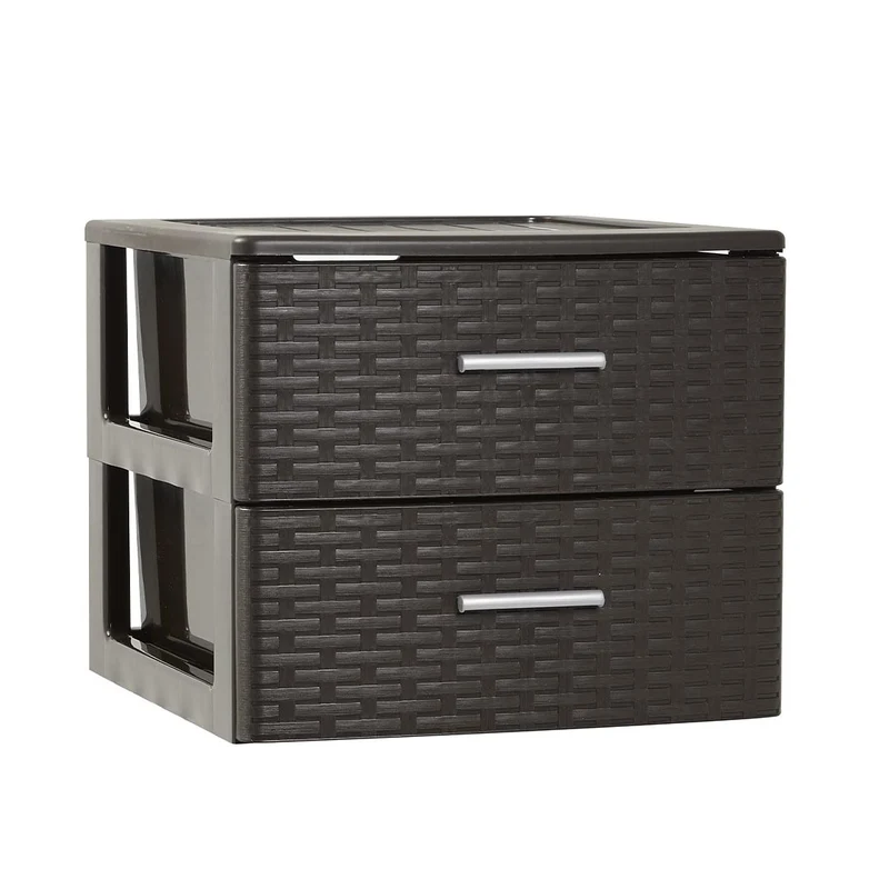 PlasticForte® Cassettiera Rin 2 Cassetti Rattan Wengue