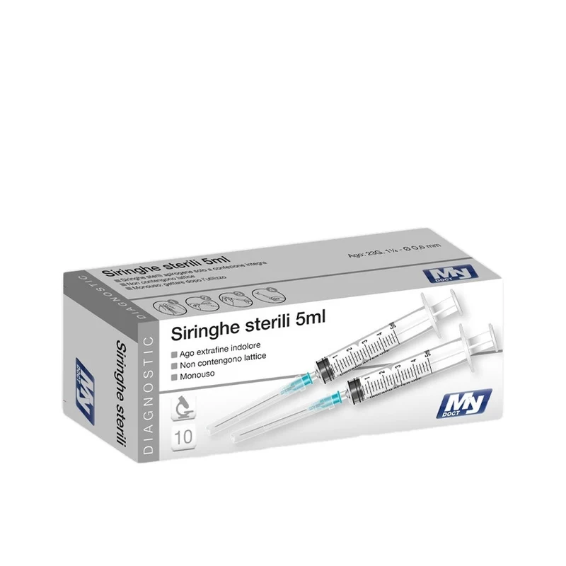 MyDoct Set 10 Siringhe Sterili 5Ml Ago Ø0.6 Mm