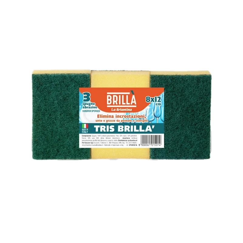 Brillà Spugne tris brilla abrasive 3 pz art 015014