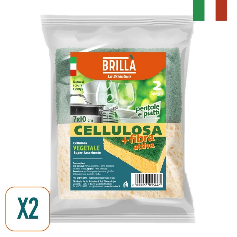 Brillà Spugna fibra e cellulosa 2 pz