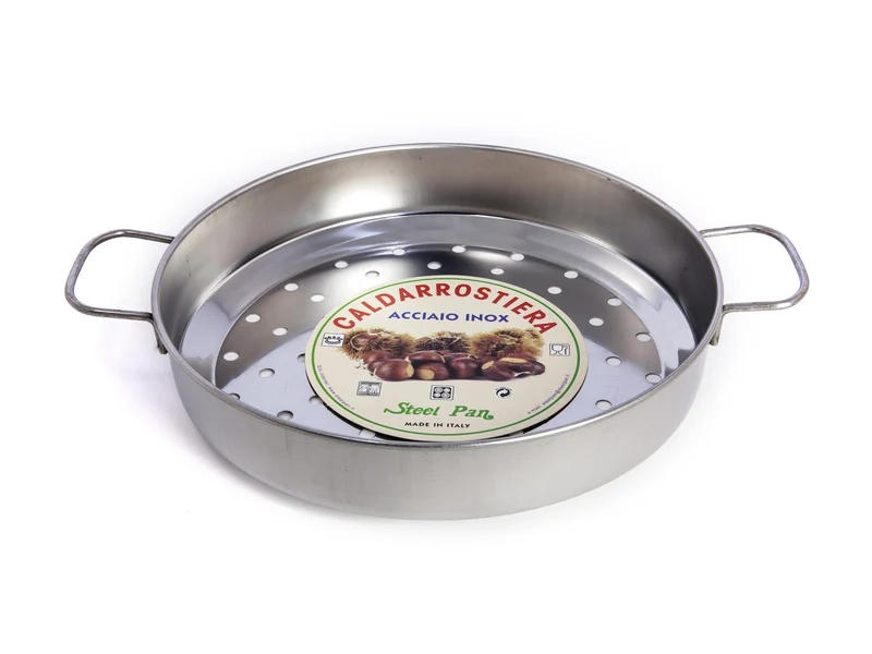 Caldarrostiera 24cm con 2 manici inox