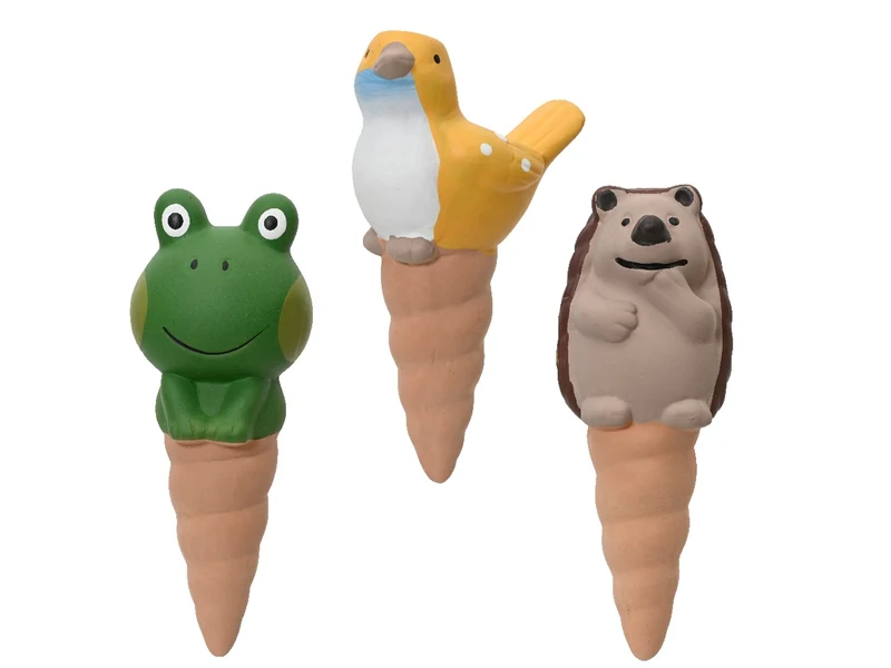 Animaletto picchetto da pianta per irrigazione in terracotta diametro 8cm x altezza 17cm in 3 design assortiti