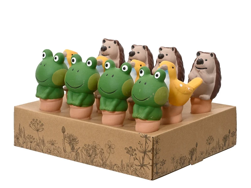 Animaletto picchetto da pianta per irrigazione in terracotta diametro 8cm x altezza 17cm in 3 design assortiti
