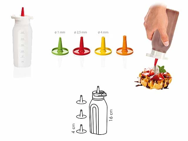Dosatore salse in plastica con 4 beccuci da 250 ml - Tescoma Presto