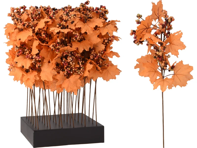 Ramo con bacche autunnale 60cm arancione