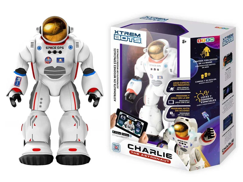 Robot blue rocket - charlie the astronaut