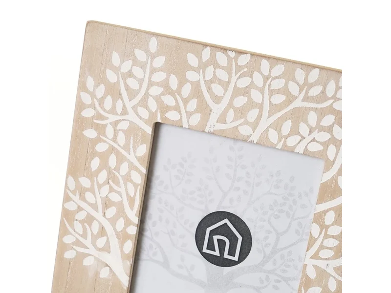 Cornice in legno bianco e naturale, 2 assortimenti stile Boho con albero della vita finestra foto 10x15 cm - Casaseleccion