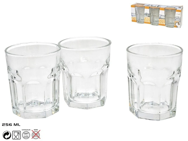 Bicchieri acqua 256ml in vetro trasparente - Kitchen&go