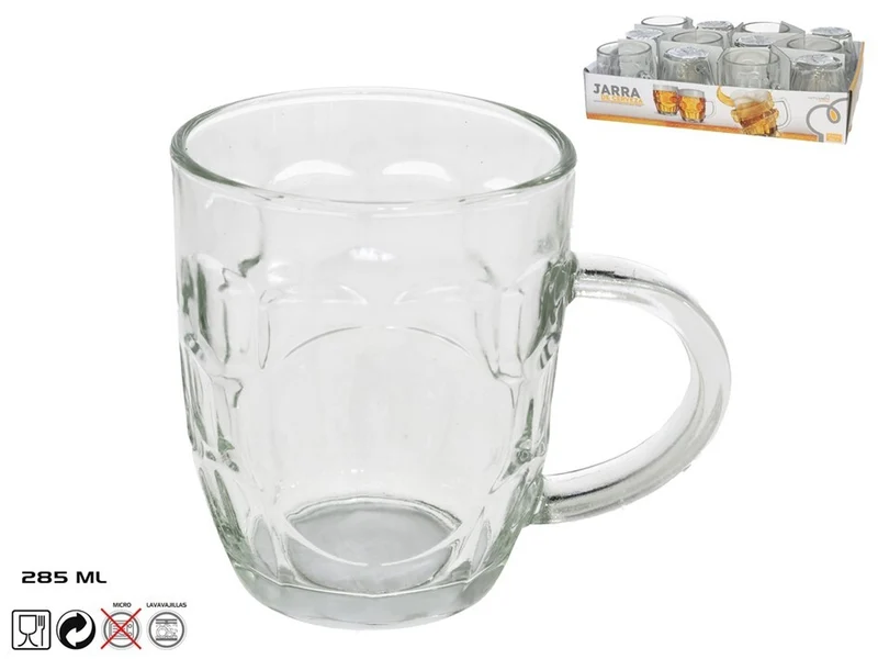 Bicchieri per birra 284 ml trasparenti in vetro, confezione da 6 bicchieri - Kitchen&go