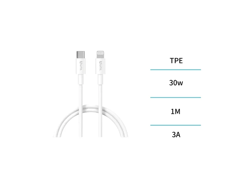 Cavo ricarica rapida bianco 1m, CB1486, type-C a IPX serie - Unico