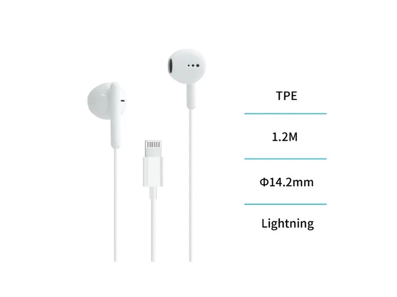 Auricolari stereo IPX bianco in tpe EP0303 - 120 cm - Unico