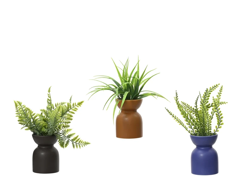 Piantina Decorativa Artificiale in Vaso Ceramica 23cm - Stile Realistico, Disponibile in 3 Colori - Kaemingk