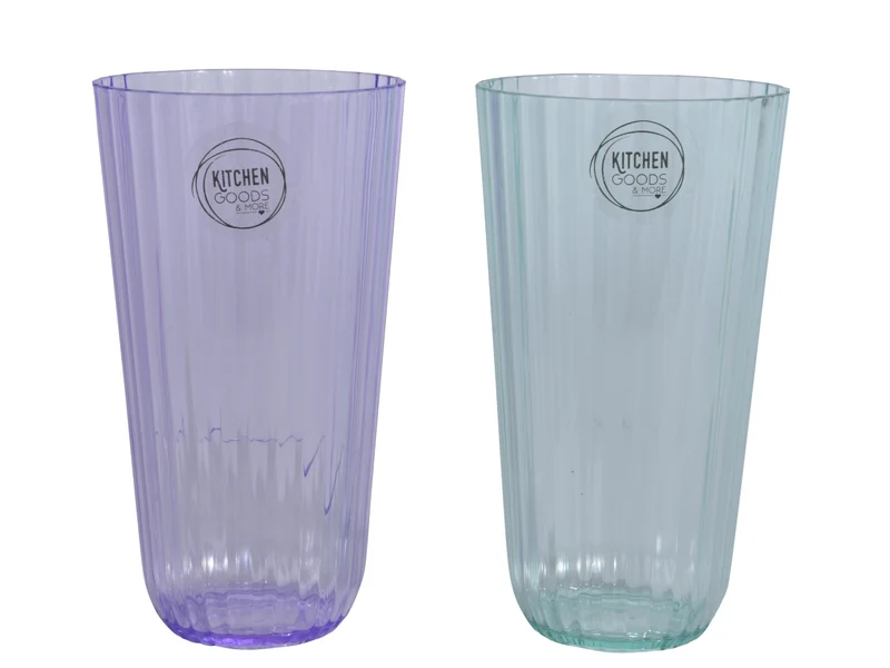 Bicchiere per bibite in plastica h.15xd.8cm - disponibile nel colore lilla o celeste