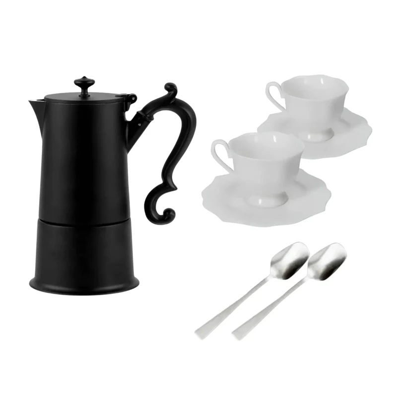 Set regalo caffè Brandani Queen con moka Lady Anne e cucchiaini