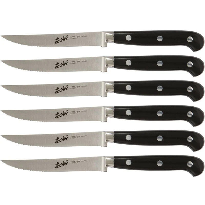 Berkel- Adhoc Set 6 coltelli da bistecca Nero Lama seghettata - KAD6ST11SRBBL