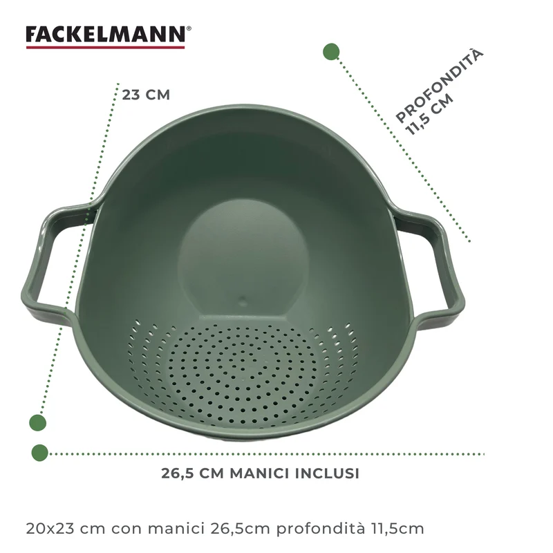 Colapasta 2 in 1 Ø22,5 cm in Plastica PP – Scolapasta da Appoggio Antiurto