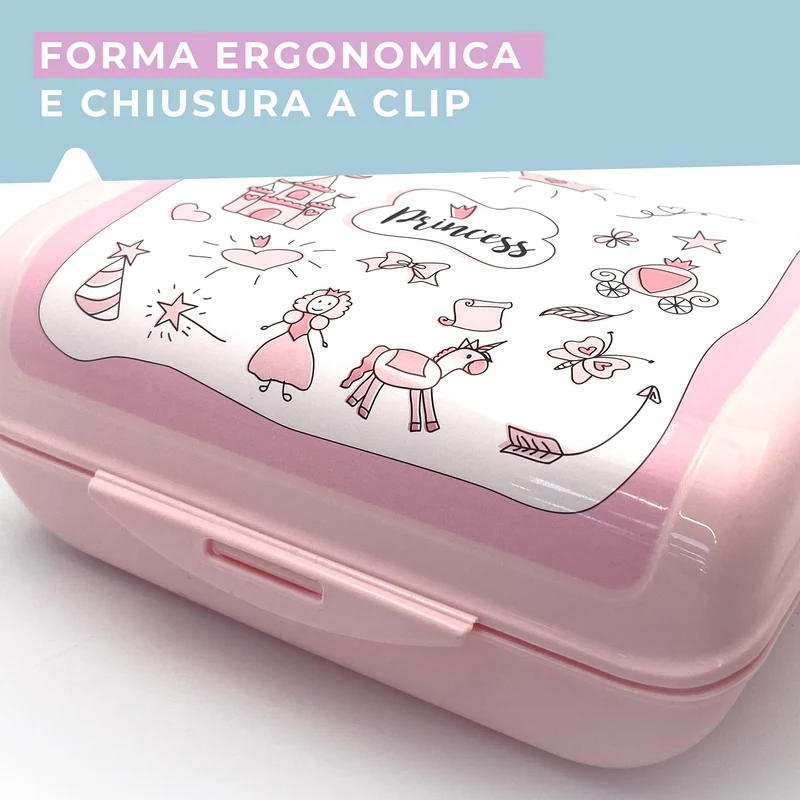 Set da 2 lunch box, design unicorno, 17,5 x 12 x 7 cm e 20 x 13 x 8,5 cm