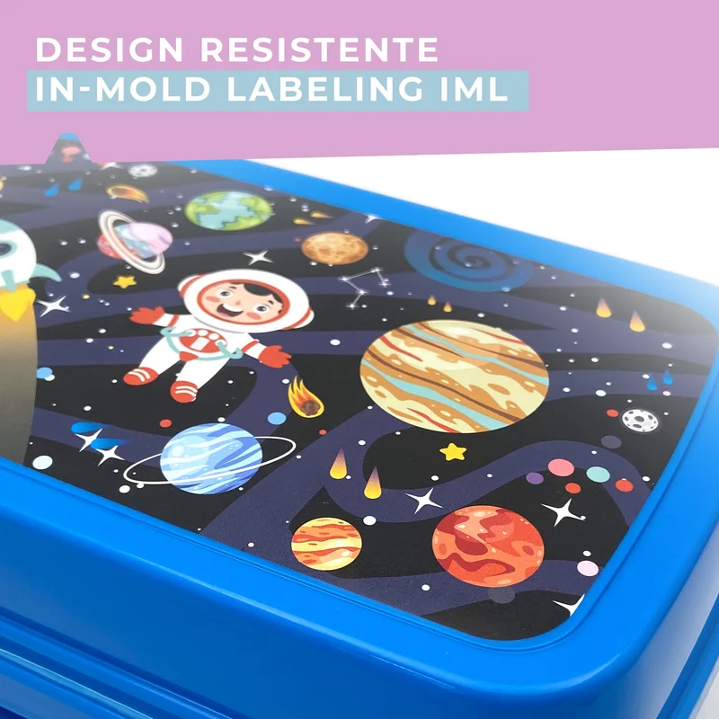 Set da 2 lunch box, design astronauta, 20 x 13 x 8,5 cm