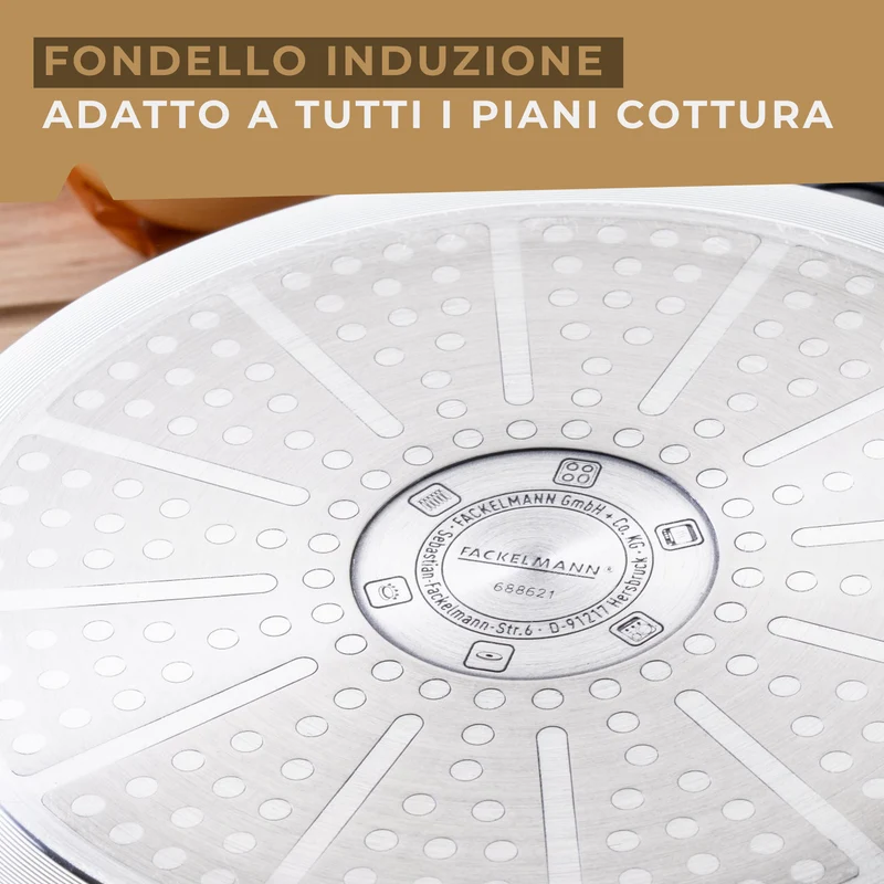 Set 2 padelle Ø24 e Ø28 cm, in alluminio riciclato forgiato, Linea Materia