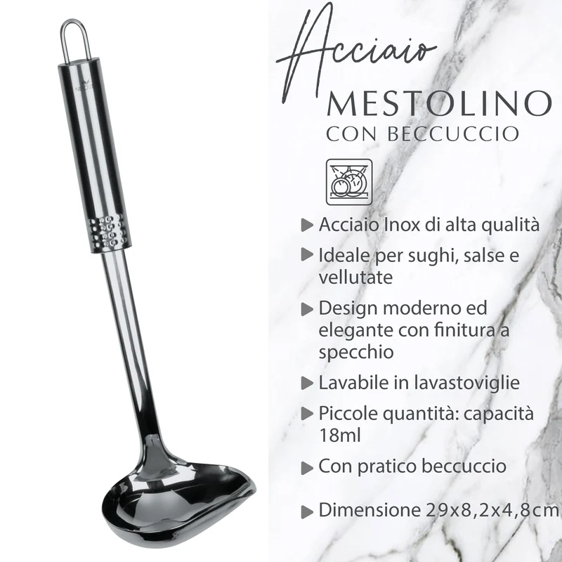 Mestolino con beccuccio, in acciaio inox