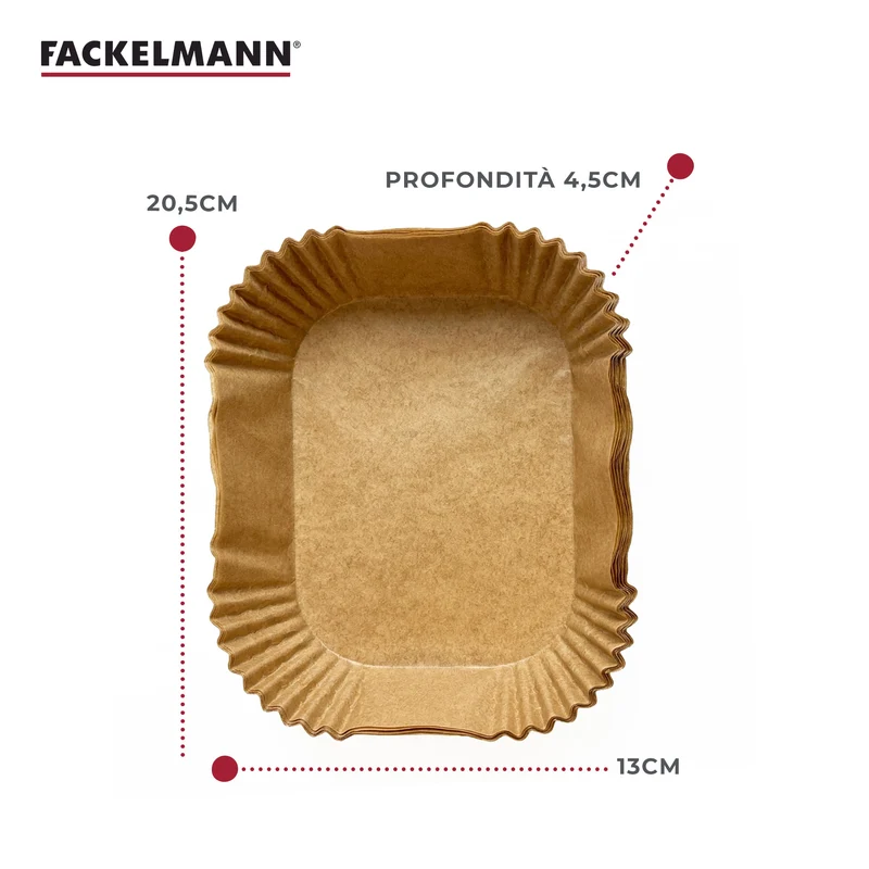 Stampi per friggitrice in carta, 50 pezzi, 20,5 x 14 x 4,5 cm