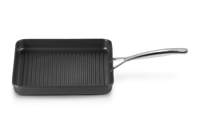 Grill quadrato con manico in alluminio antiaderente 28 cm