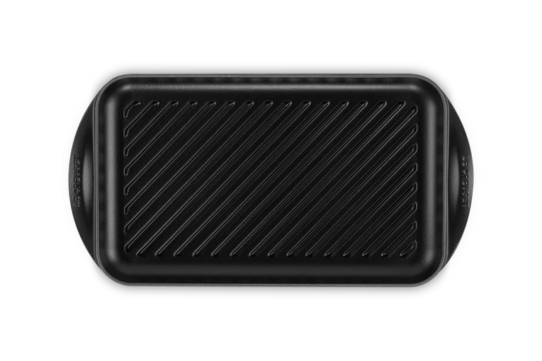 Grill rettangolare extralarge in ghisa vetrificata 40 cm, nero