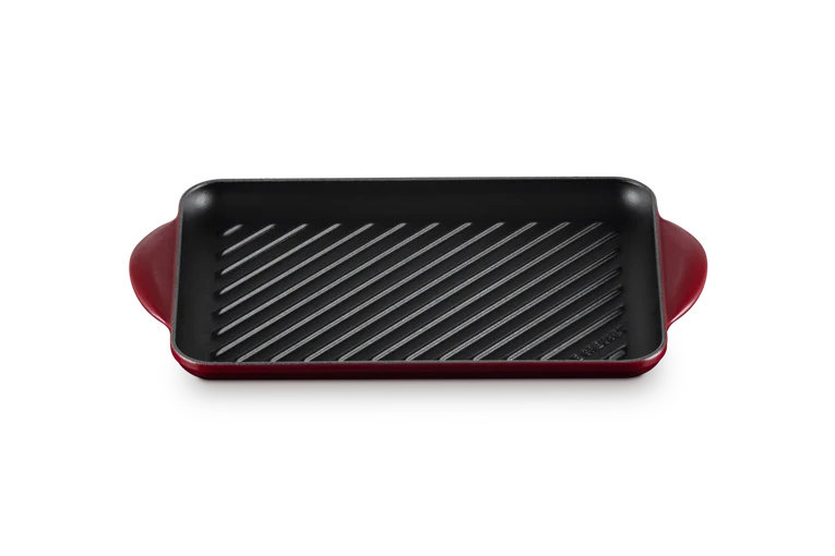 Grill rettangolare Tradition in ghisa vetrificata 32 cm, color garnet