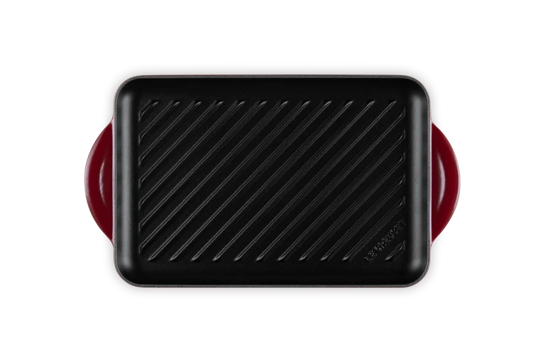 Grill rettangolare Tradition in ghisa vetrificata 32 cm, color garnet