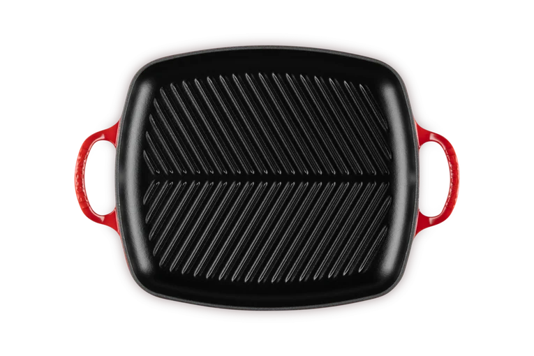 Grill rettangolare Evolution in ghisa vetrificata 30 cm, color ciliegia