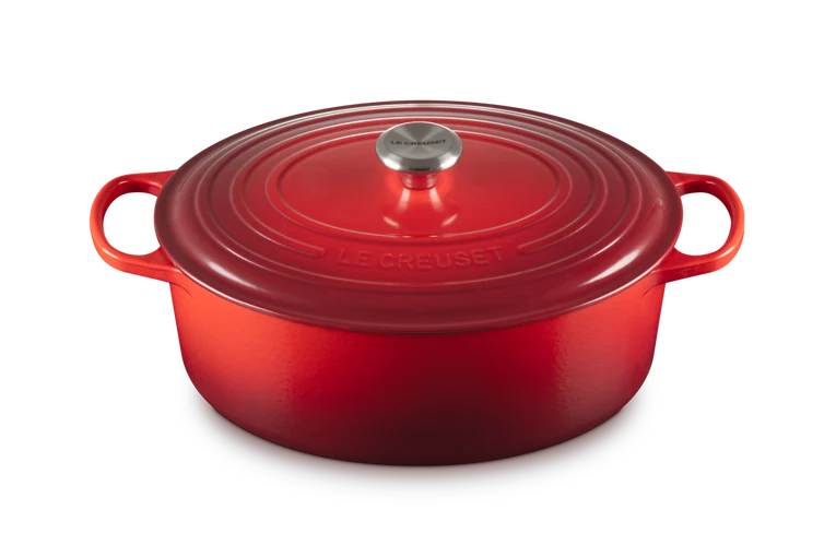 Cocotte ovale Evolution in ghisa vetrificata 33 CM, COLOR CILIEGIA