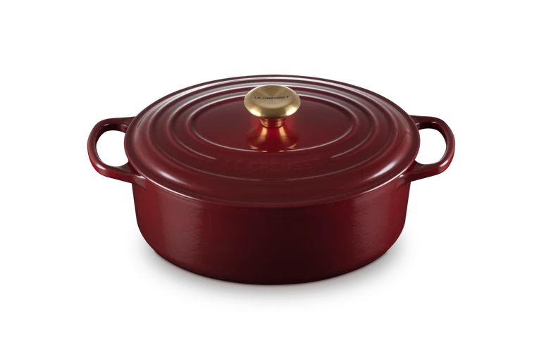 Cocotte ovale Evolution in ghisa vetrificata 29 cm, color garnet