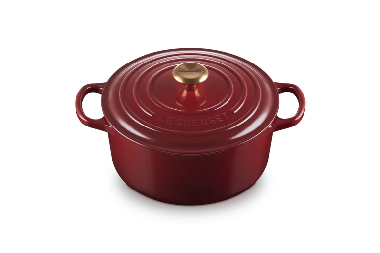 Cocotte rotonda Evolution in ghisa vetrificata 22 cm, color garnet